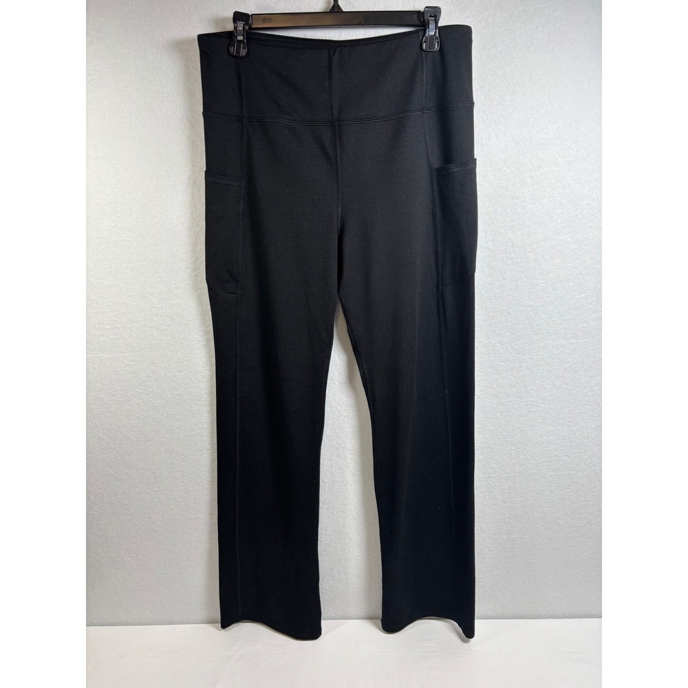 Maurices Womens Black High Waisted Straight Leg Active Leggings with Pockets L